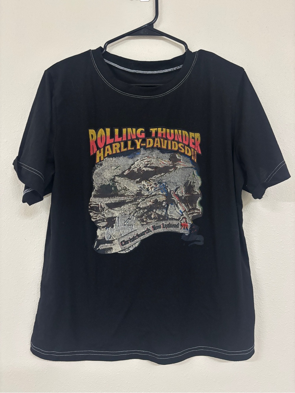 Harley-Davidson Black Rolling Thunder Graphic Tee with Yellow & Red Logo